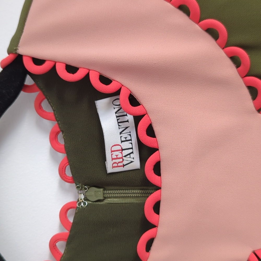 Red Valentino Mini Dress, Sleeveless, Size 38, Olive / Pink